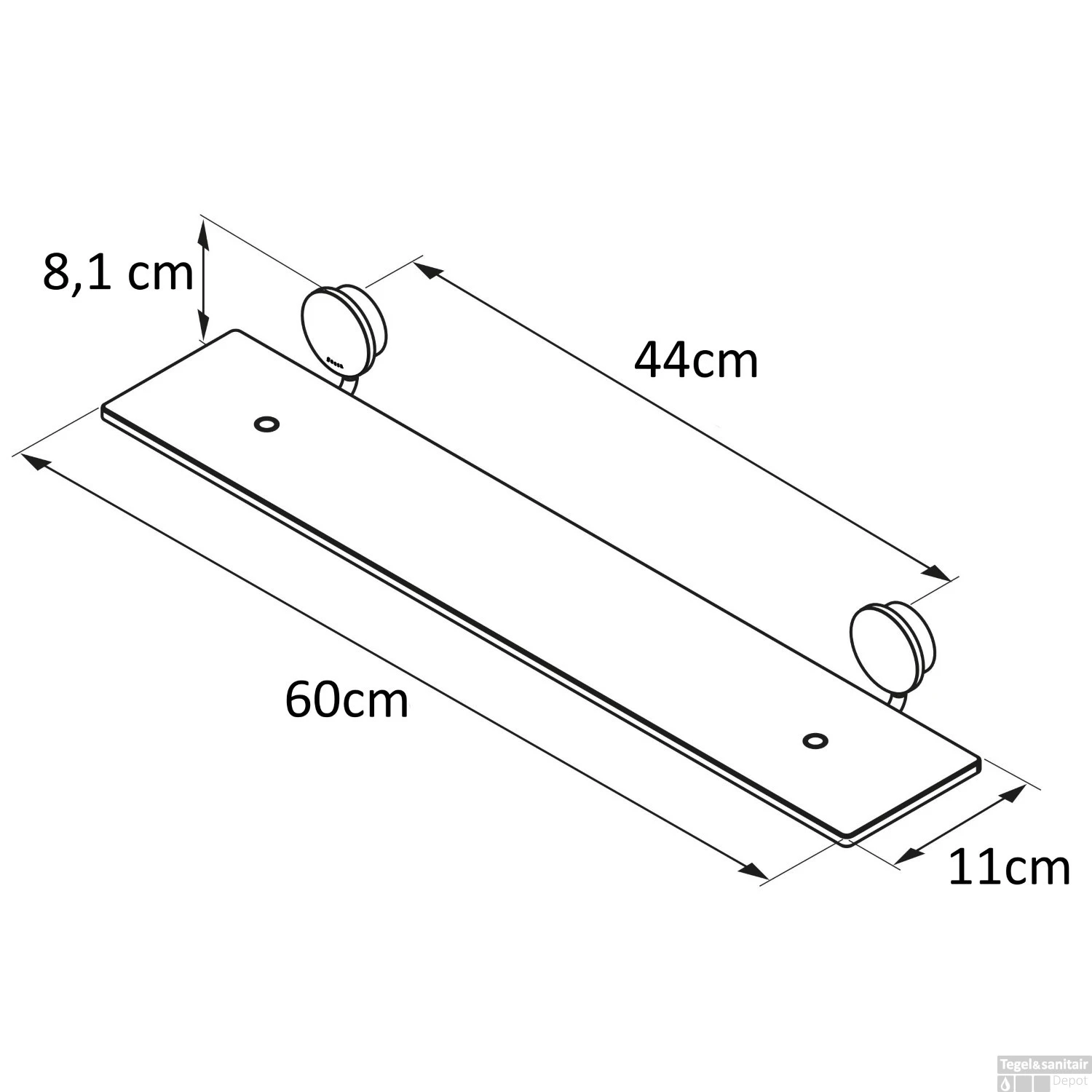 Planchet Geesa Opal 60x11 Cm Chroom 7 Planchet Geesa Opal 60x11 Cm Chroom - Afbeelding 5