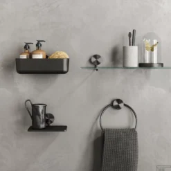 Planchet 60 Cm Geesa Opal Zwart Metaal Geborsteld -Goedkope Stijl Baden Winkel 917201 09 60 sfeer 1