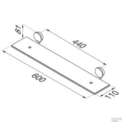 Planchet 60 Cm Geesa Opal Zwart Metaal Geborsteld -Goedkope Stijl Baden Winkel 917201 09 60 tekening