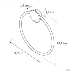 Handdoekring Zwart Geesa Opal Metaal Geborsteld 11 Handdoekring Zwart Geesa Opal Metaal Geborsteld -Goedkope Stijl Baden Winkel 917204 05 tekening 3
