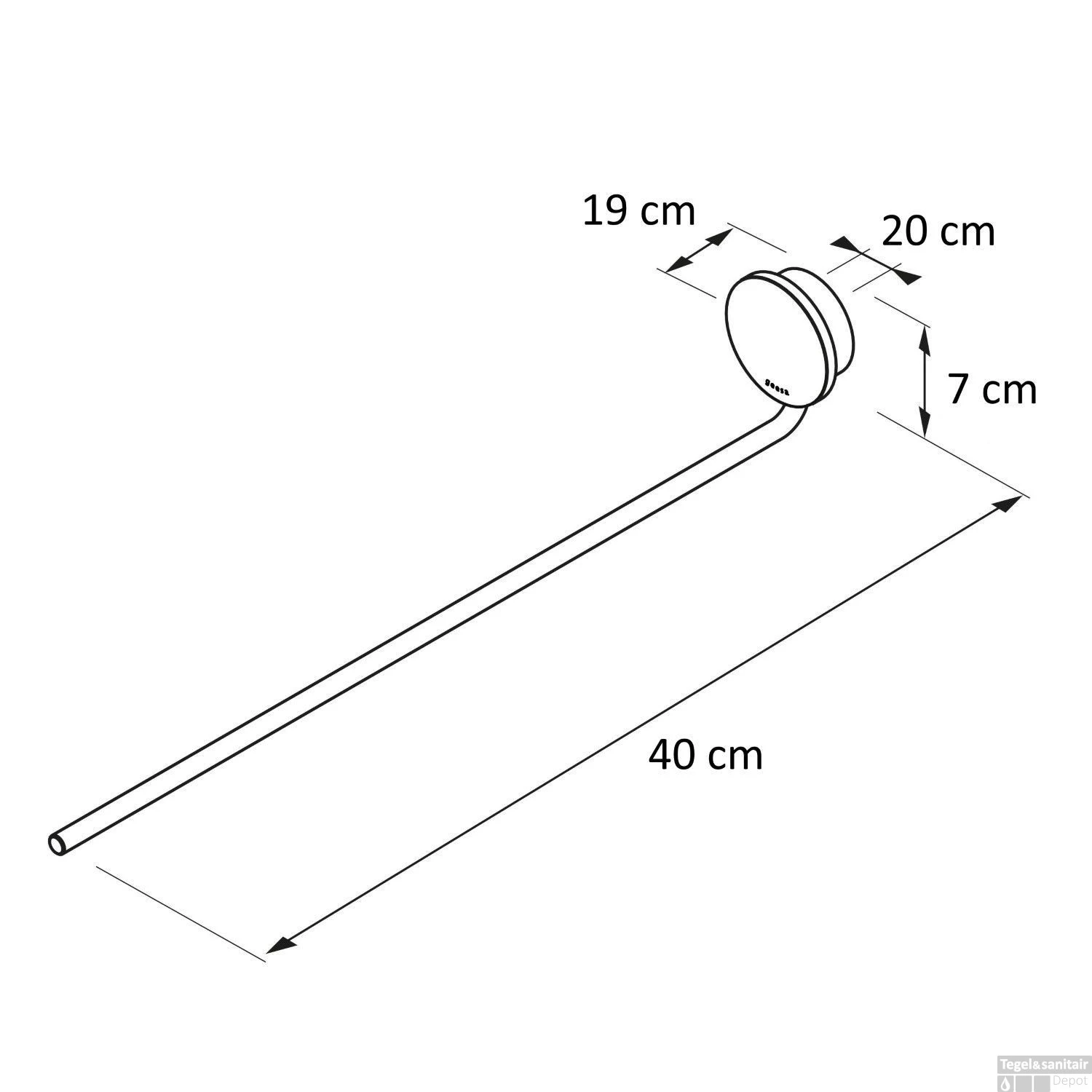 Handdoekrek 1 Arm Geesa Opal Goud Geborsteld 5 Handdoekrek 1 Arm Geesa Opal Goud Geborsteld - Afbeelding 3