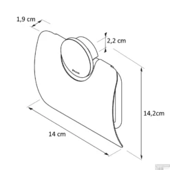Toiletrolhouder Met Klep Geesa Opal Zwart Metaal Geborsteld -Goedkope Stijl Baden Winkel 917208 02 tekening 2