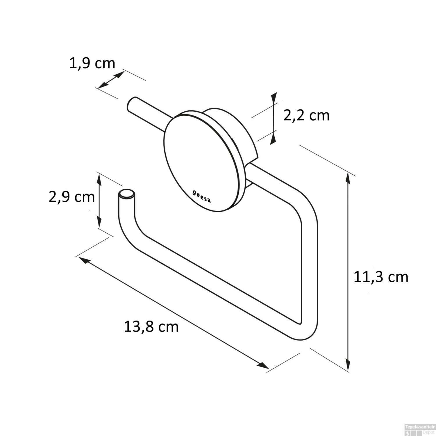 Toiletrolhouder Geesa Opal Chroom 6 Toiletrolhouder Geesa Opal Chroom - Afbeelding 4