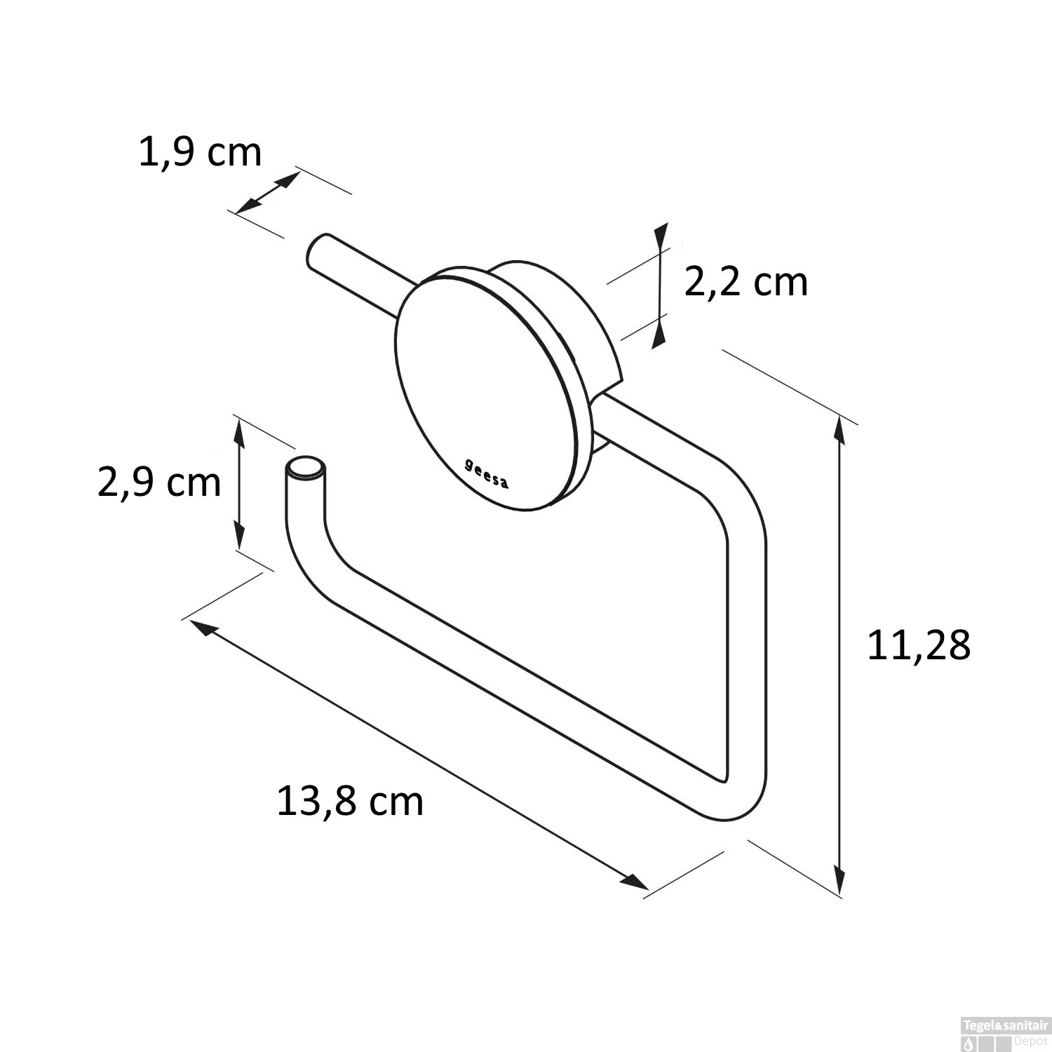 Toiletrolhouder Zonder Klep Geesa Opal RVS Geborsteld 5 Toiletrolhouder Zonder Klep Geesa Opal RVS Geborsteld - Afbeelding 3