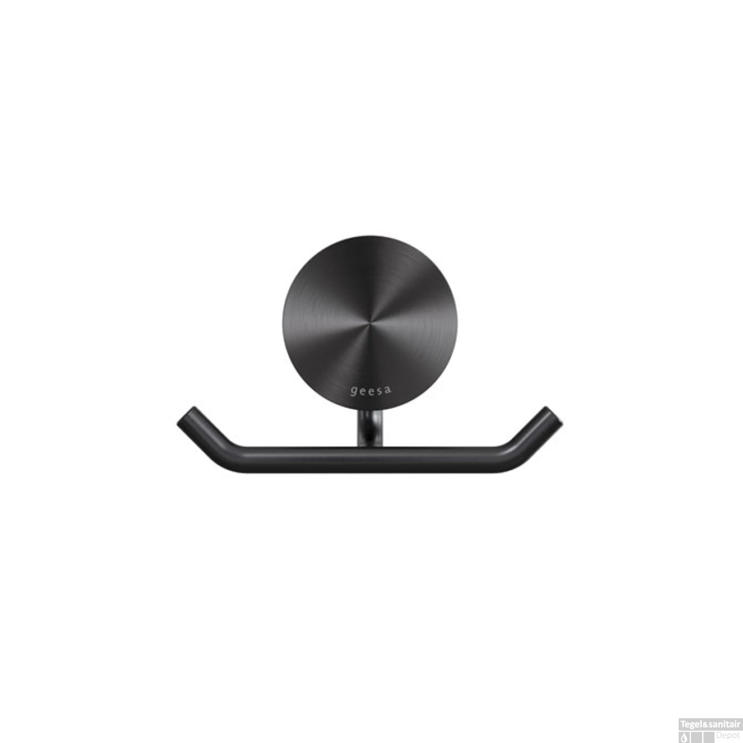 Handdoekhaak Dubbel Geesa Opal Zwart Metaal Geborsteld 4 Handdoekhaak Dubbel Geesa Opal Zwart Metaal Geborsteld - Afbeelding 2