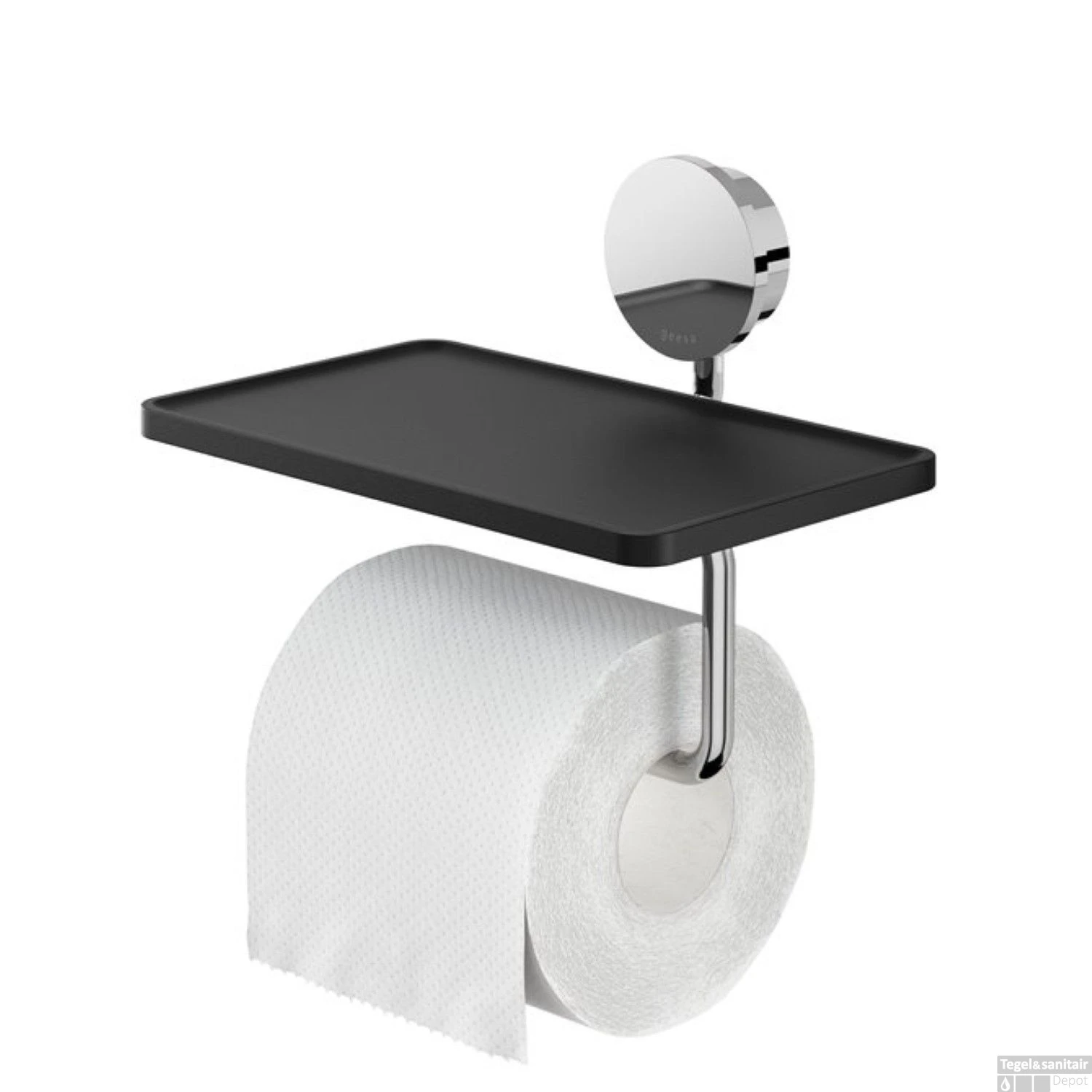 Toiletrolhouder Met Planchet Geesa Opal Chroom 3 Toiletrolhouder Met Planchet Geesa Opal Chroom
