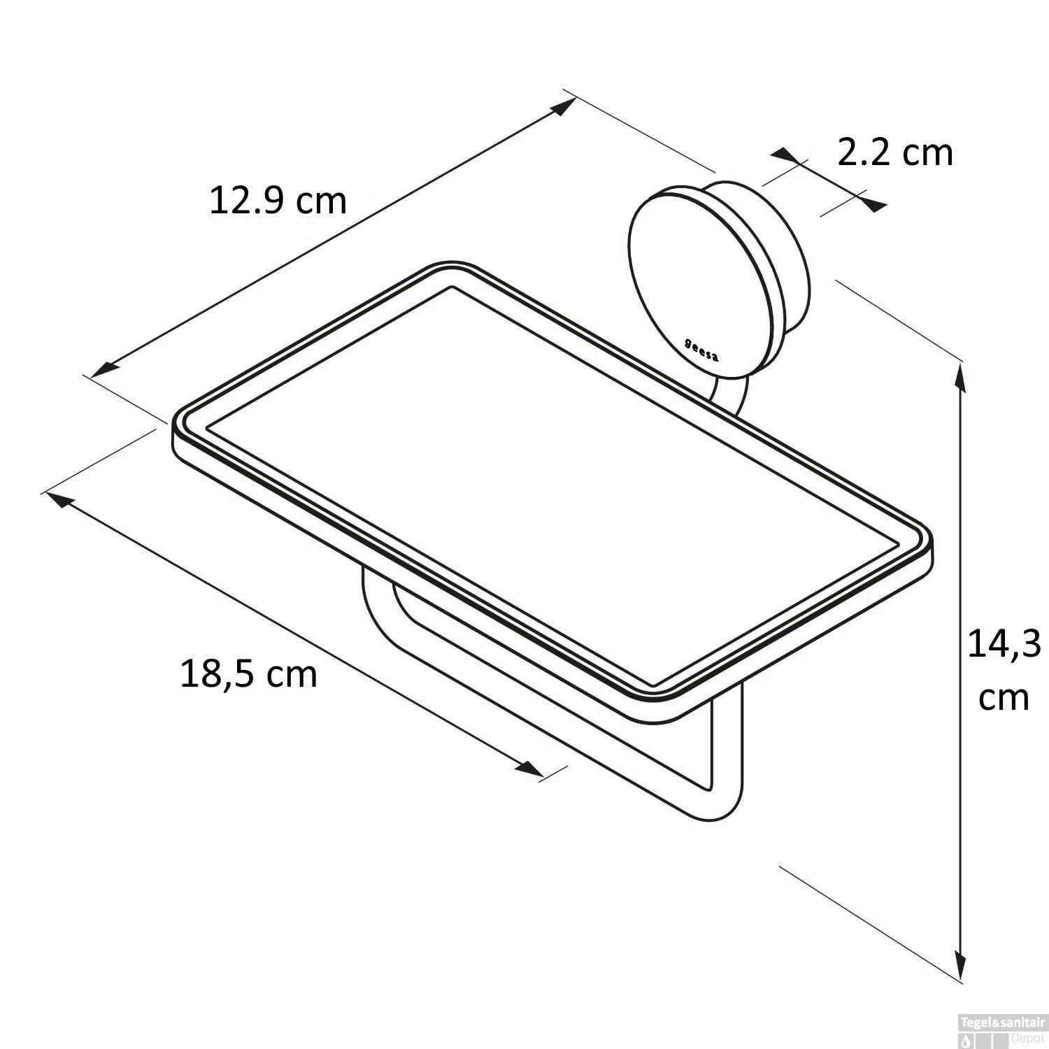 Toiletrolhouder Met Planchet Geesa Opal Chroom 6 Toiletrolhouder Met Planchet Geesa Opal Chroom - Afbeelding 4
