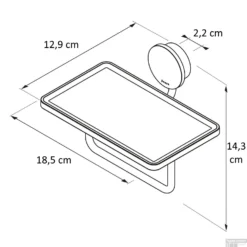 Toiletrolhouder Met Planchet Geesa Opal Zwart -Goedkope Stijl Baden Winkel 917224 05 tekening 1