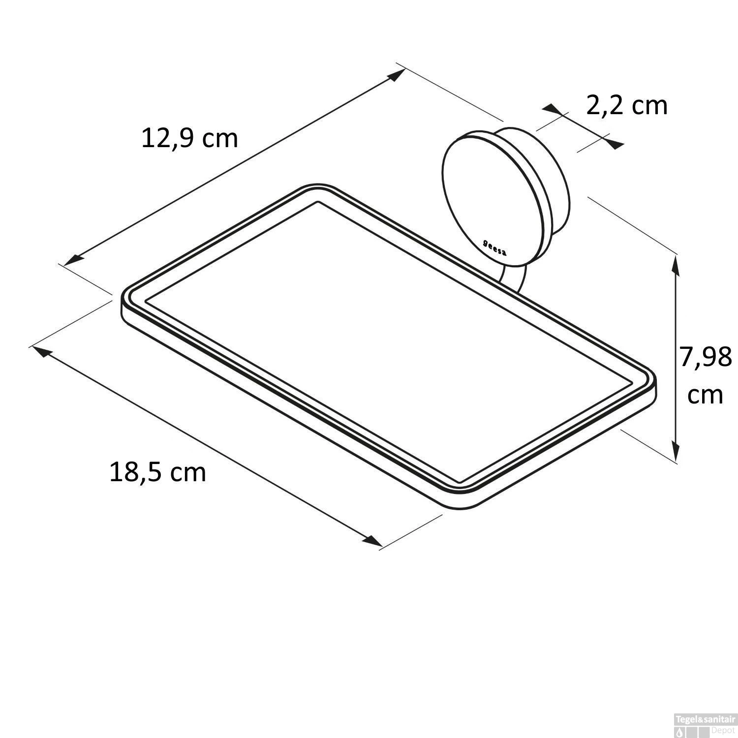 Planchet Geesa Opal 60 Cm RVS 5 Planchet Geesa Opal 60 Cm RVS - Afbeelding 3