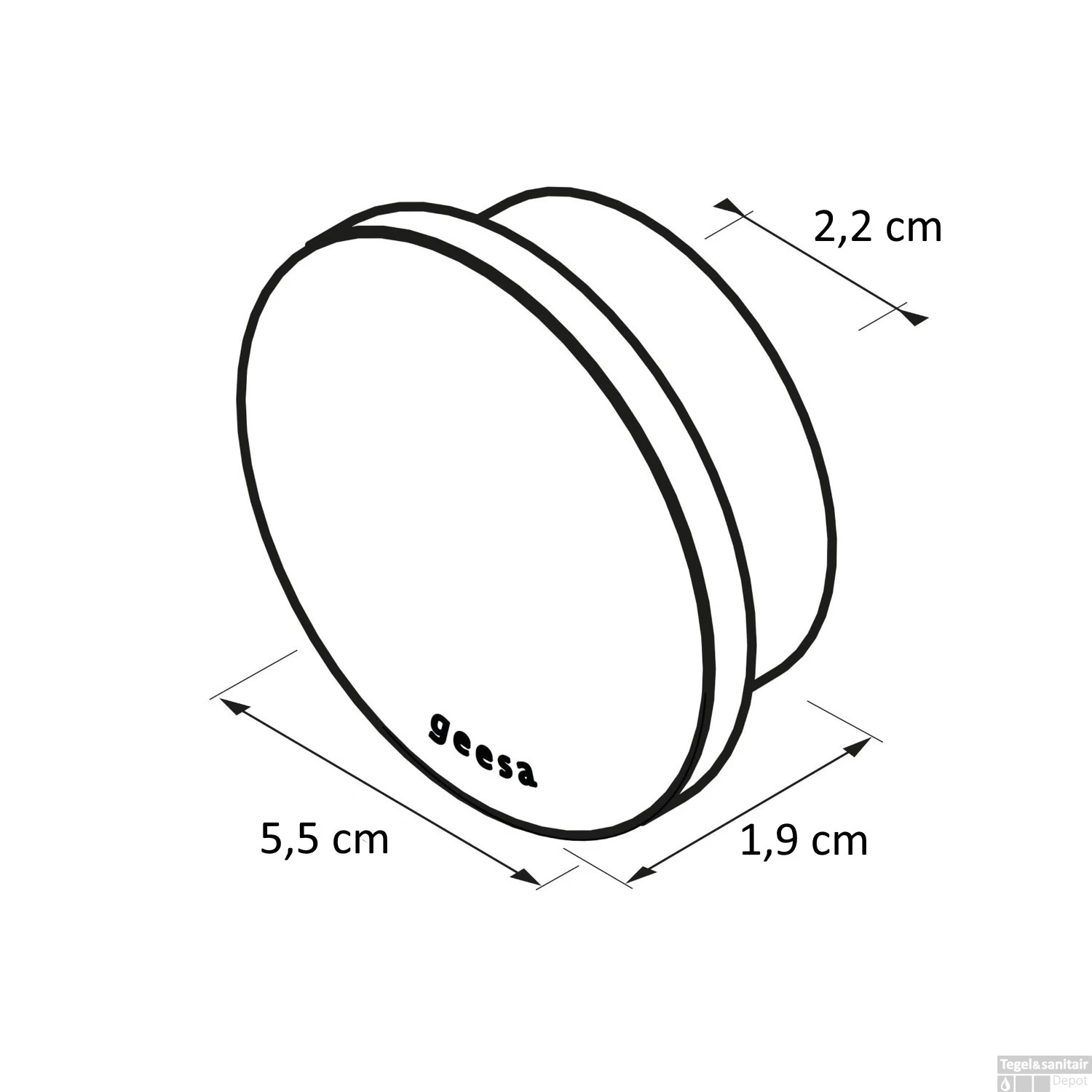 Handdoekhaak Groot Geesa Opal Zwart 5 Handdoekhaak Groot Geesa Opal Zwart - Afbeelding 3