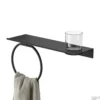 Planchet Met Glas En Handdoekring Geesa Leev 40 Cm Zwart -Goedkope Stijl Baden Winkel 918204 06 400 sfeer