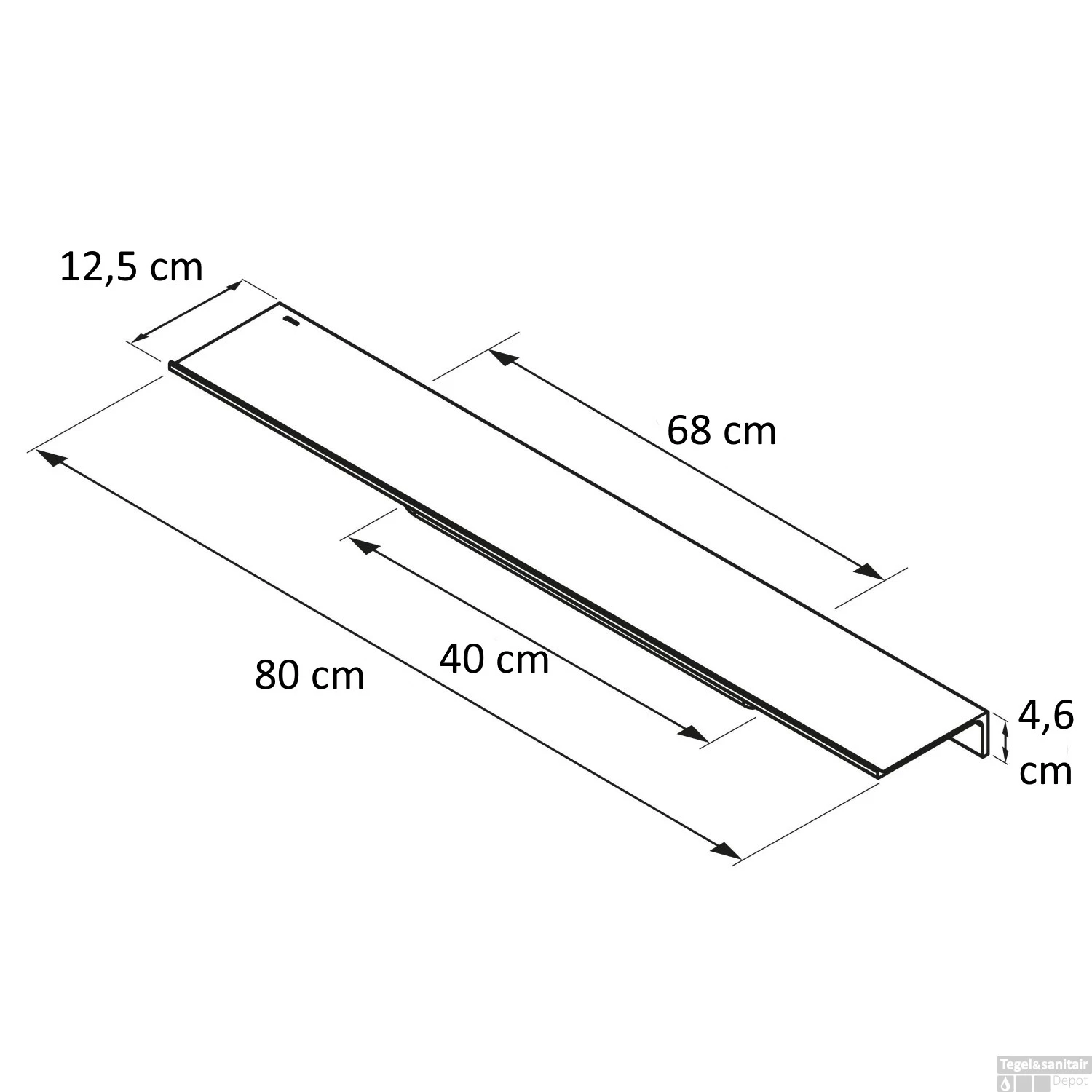 Planchet Met Handdoekrek Geesa Leev 80 Cm Zwart Chroom 8 Planchet Met Handdoekrek Geesa Leev 80 Cm Zwart Chroom - Afbeelding 6