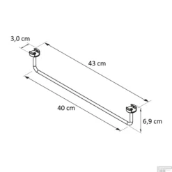 Handdoekrek Geesa Leev 40 Cm RVS -Goedkope Stijl Baden Winkel 918207 02 tekening 1
