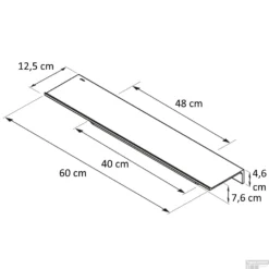 Planchet Met Handdoekrek Geesa Leev 60 Cm RVS Zwart -Goedkope Stijl Baden Winkel 918207 05 600 tekening