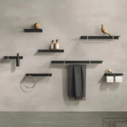 Handdoekrek Geesa Leev 40 Cm RVS -Goedkope Stijl Baden Winkel 918207 05 sfeer