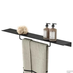 Planchet Met Handdoekrek Geesa Leev 80 Cm Zwart -Goedkope Stijl Baden Winkel 918207 06 800 sfeer