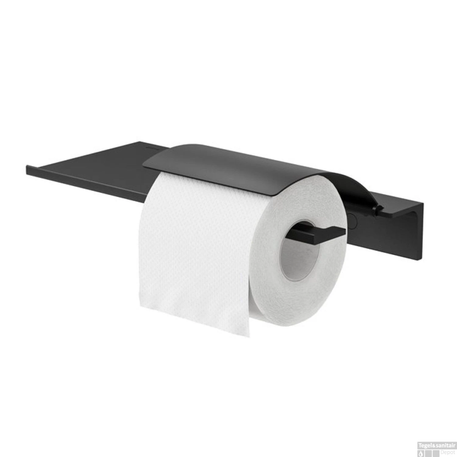 Planchet Met Toiletrolhouder Met Klep Geesa Leev 28 Cm Zwart 3 Planchet Met Toiletrolhouder Met Klep Geesa Leev 28 Cm Zwart