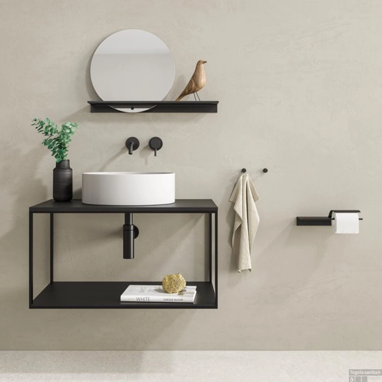 Planchet Met Toiletrolhouder Met Klep Geesa Leev 28 Cm Zwart 5 Planchet Met Toiletrolhouder Met Klep Geesa Leev 28 Cm Zwart - Afbeelding 3