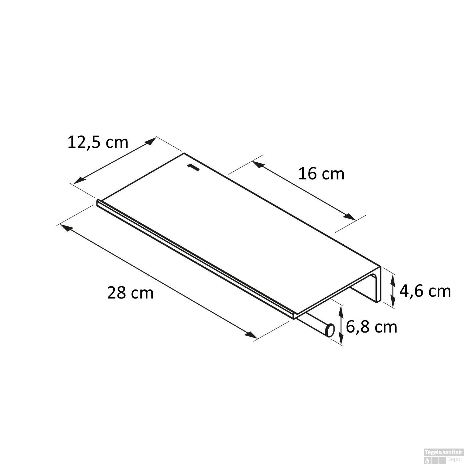 Planchet Met Toiletrolhouder Zonder Klep Dubbel Geesa Leev 28 Cm Geborsteld RVS Zwart 7 Planchet Met Toiletrolhouder Zonder Klep Dubbel Geesa Leev 28 Cm Geborsteld RVS Zwart - Afbeelding 5