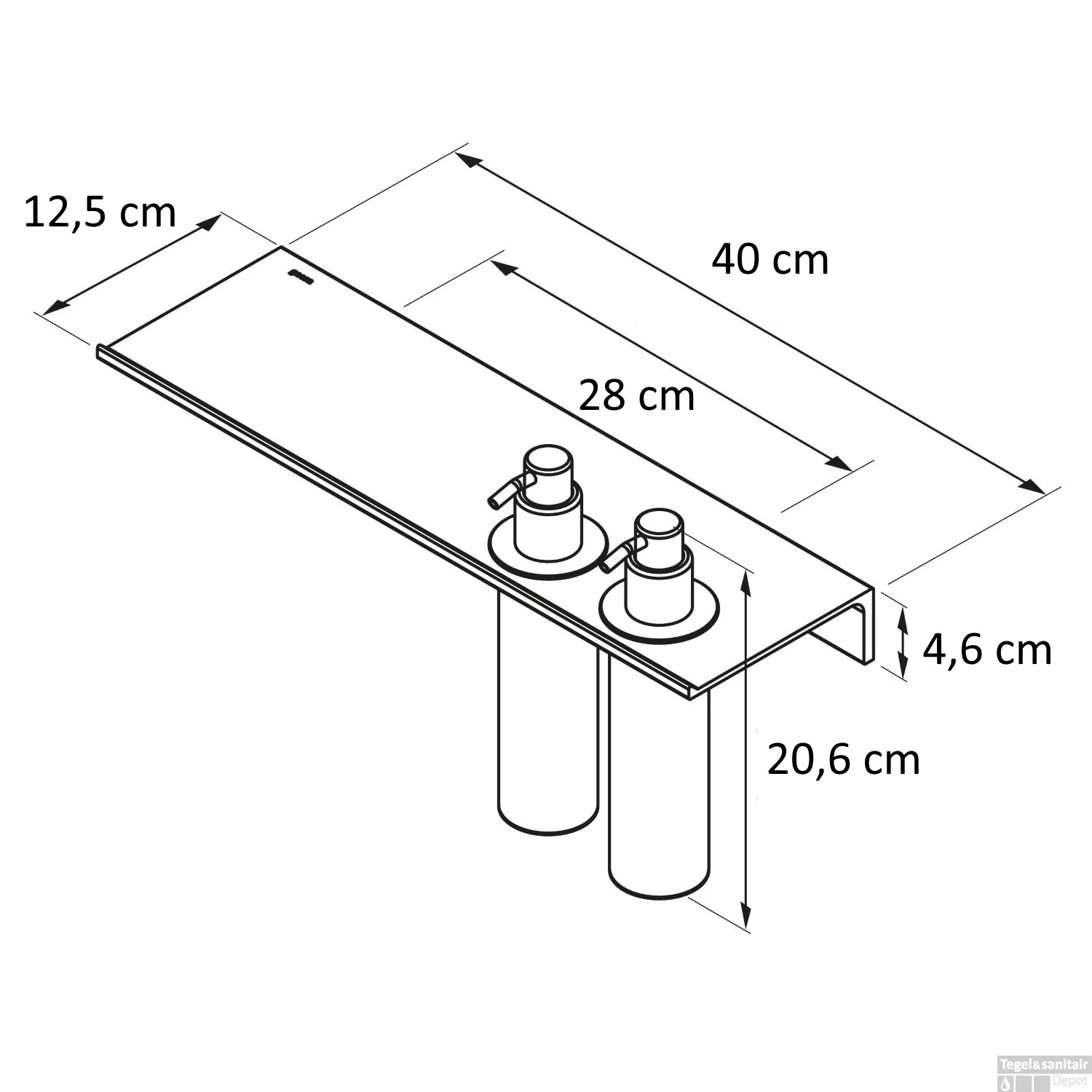 Planchet Met Dispenser Multi Geesa Leev 40 Cm 200 Ml Zwart 4 Planchet Met Dispenser Multi Geesa Leev 40 Cm 200 Ml Zwart - Afbeelding 2
