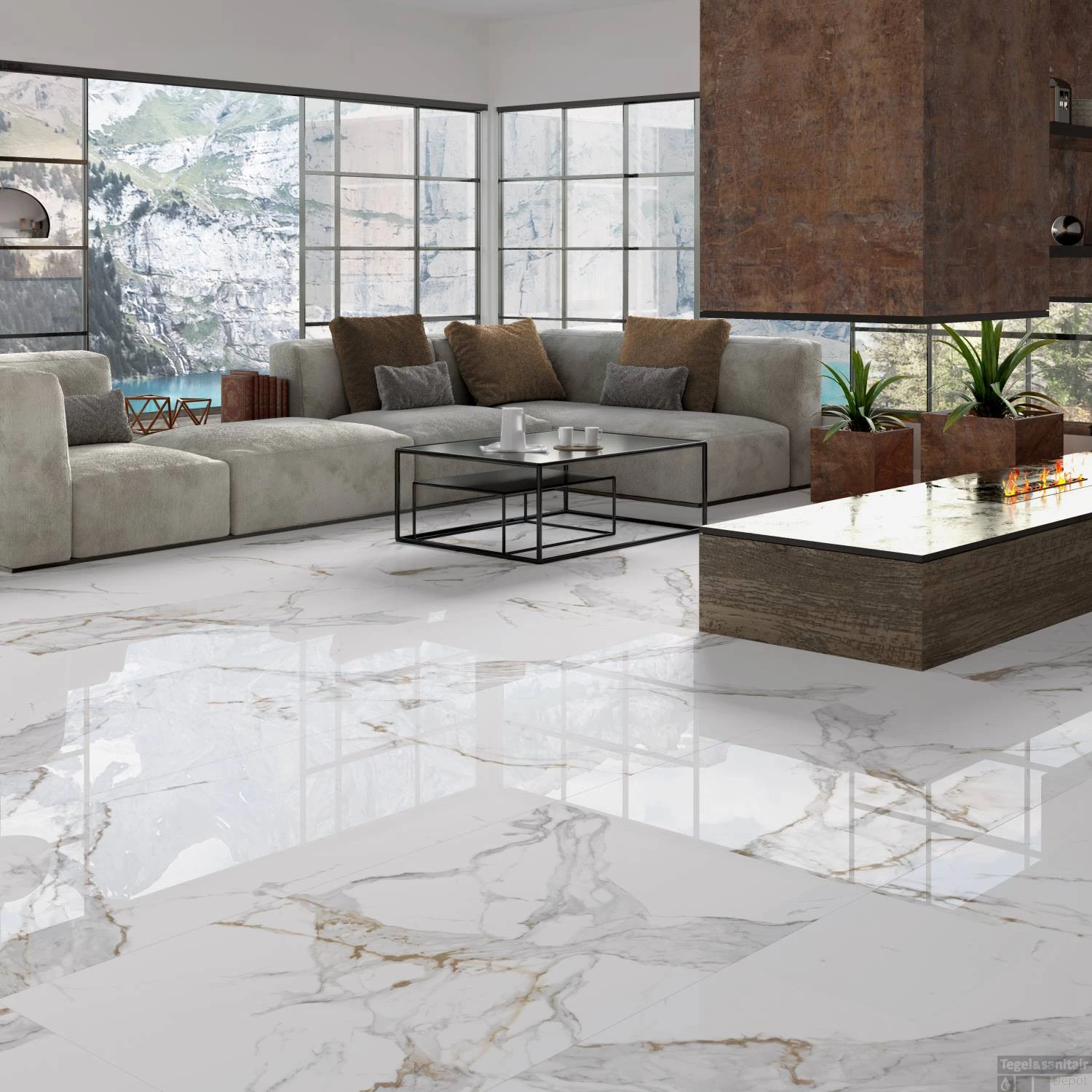 Vloertegel Navarti Aeris Marmerlook Glans 60x120 Cm (Doosinhoud 1.44m²) 5 Vloertegel Navarti Aeris Marmerlook Glans 60x120 Cm (Doosinhoud 1.44m²) - Afbeelding 3