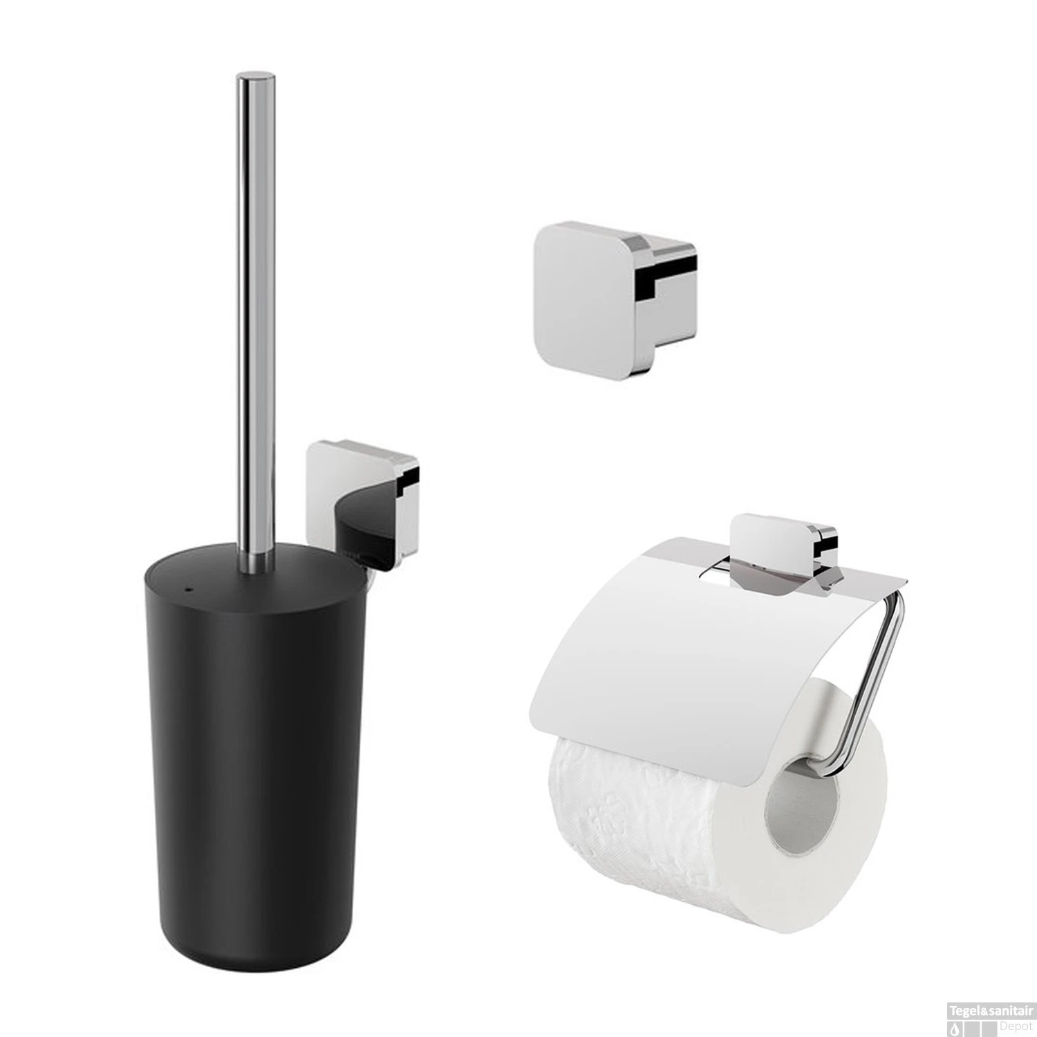 Accessoires Set Geesa Topaz Toiletborstelhouder Handdoekhaak Klein En Toiletrolhouder Chroom 3 Accessoires Set Geesa Topaz Toiletborstelhouder Handdoekhaak Klein En Toiletrolhouder Chroom