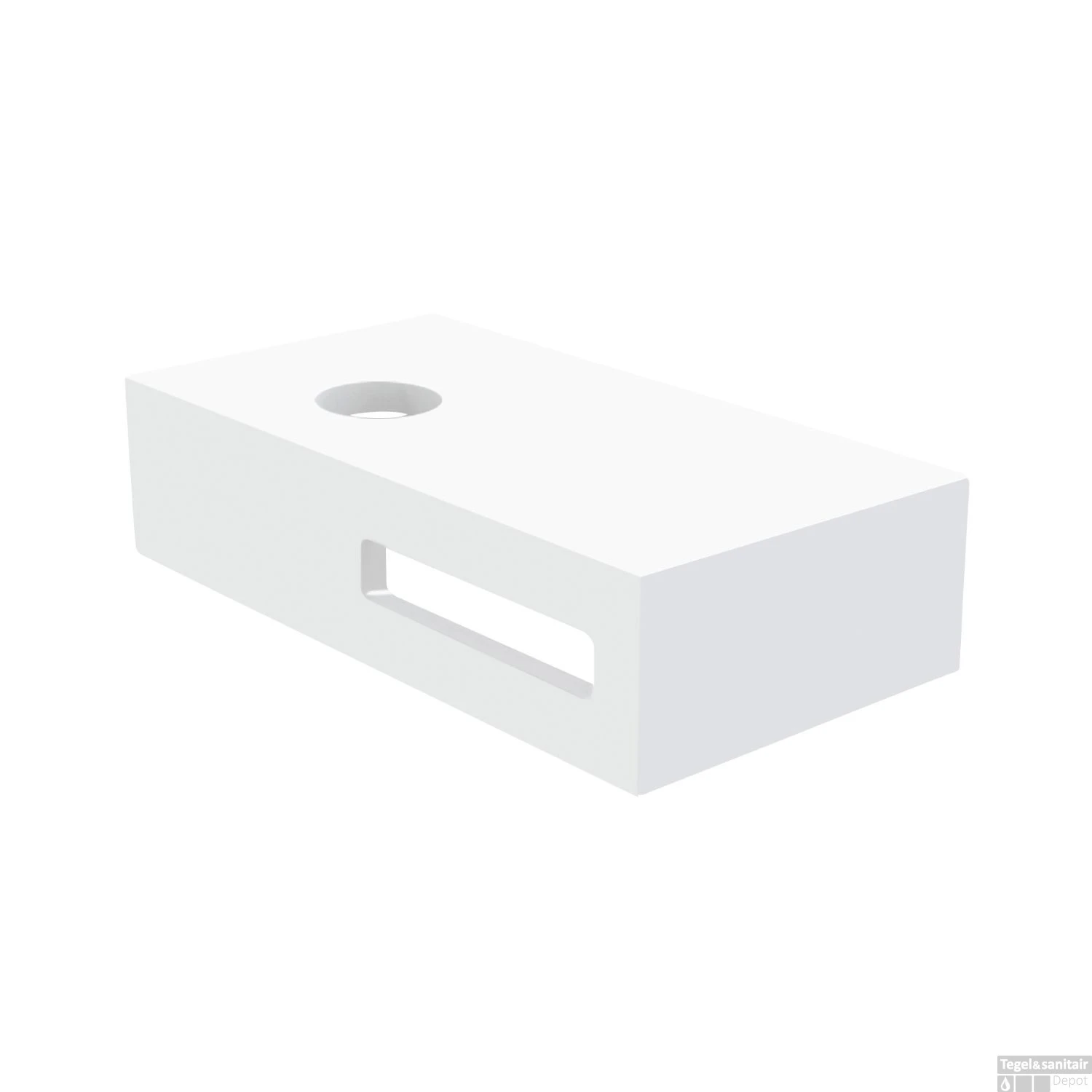 Waskomset Met Planchet BWS Rond 20x11 Cm Solid Surface Wit (inclusief Kraan, Afvoer En Sifon) 4 Waskomset Met Planchet BWS Rond 20x11 Cm Solid Surface Wit (inclusief Kraan, Afvoer En Sifon) - Afbeelding 2