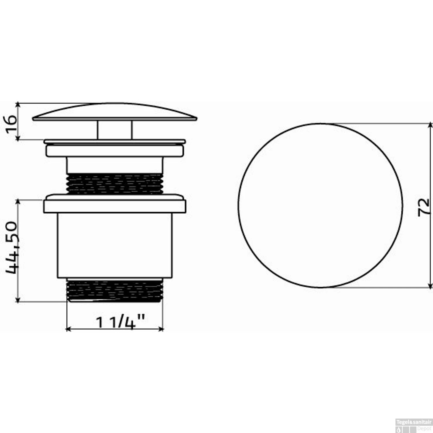 Afvoerplug Clou InBe Niet Afsluitbaar Rond Chroom 4 Afvoerplug Clou InBe Niet Afsluitbaar Rond Chroom - Afbeelding 2