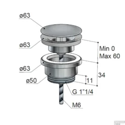 Afvoerplug Hotbath Cobber Always-Open Met Schroef Rond Geborsteld Messing -Goedkope Stijl Baden Winkel afvoerplug hotbath cobber always open met schroef rond geborsteld messing tech