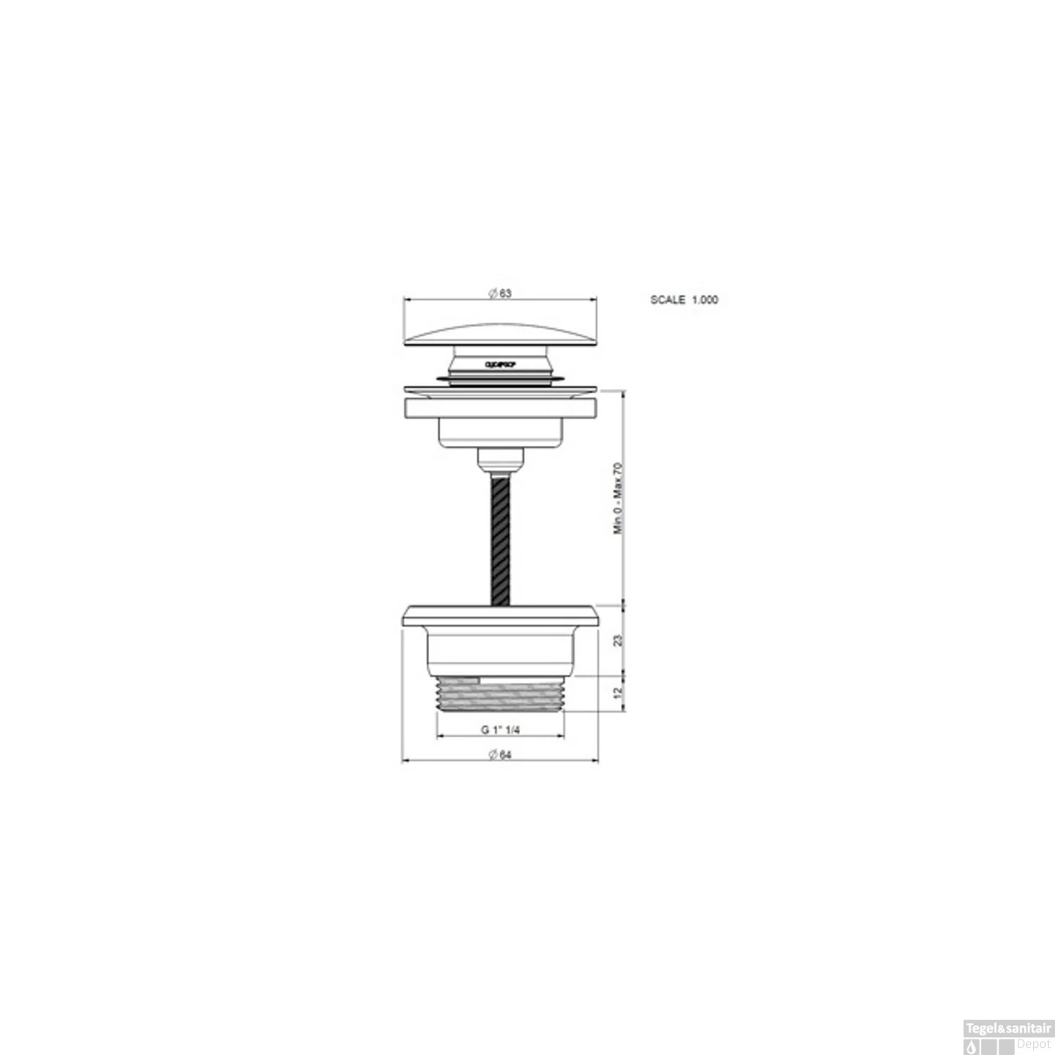 Afvoerplug Plieger Roma 2in1-Systeem 5/4'' Aansluiting RVS 4 Afvoerplug Plieger Roma 2in1-Systeem 5/4'' Aansluiting RVS - Afbeelding 2