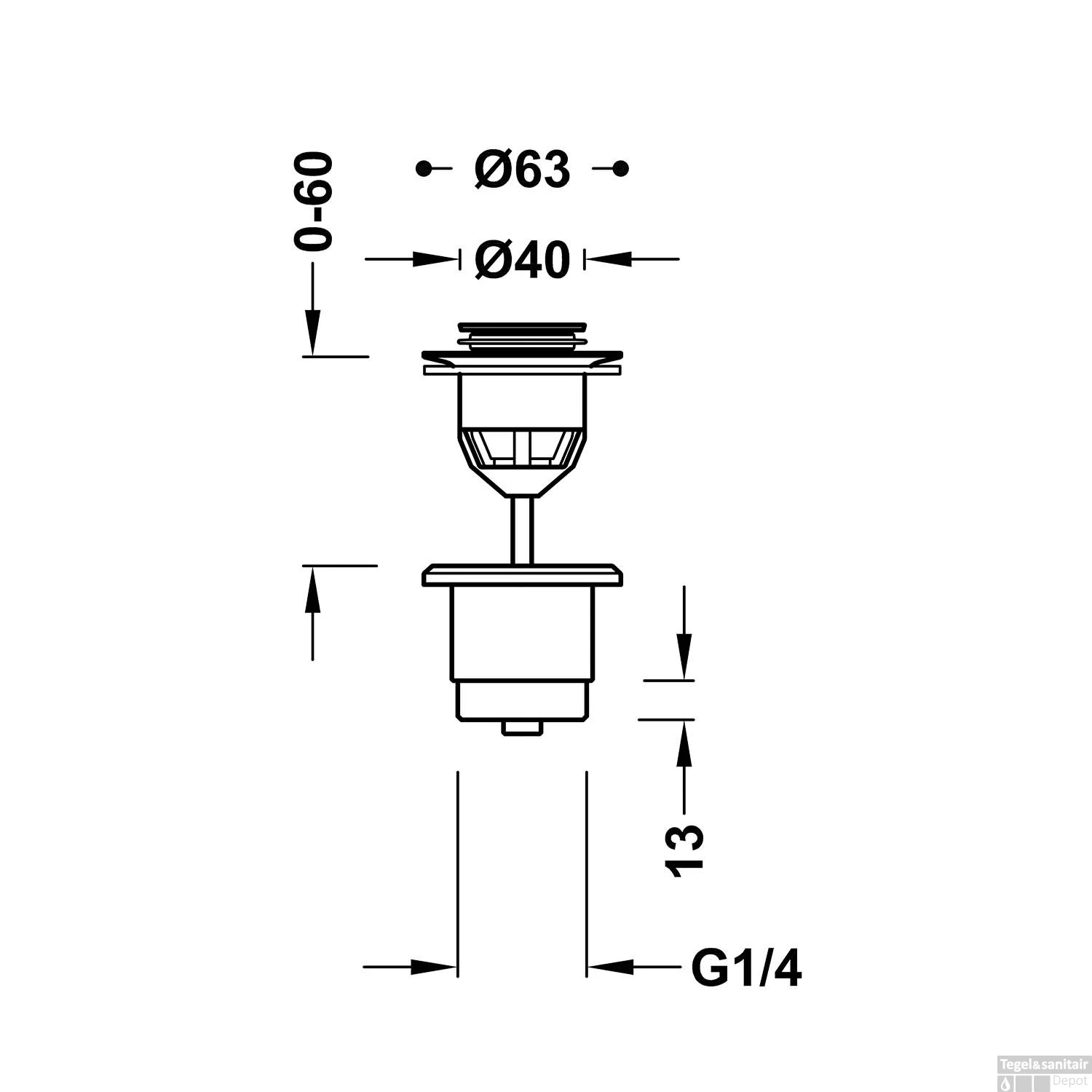 Afvoerplug Tres Complementos Clickwaste Stop 4 Cm RVS 4 Afvoerplug Tres Complementos Clickwaste Stop 4 Cm RVS - Afbeelding 2
