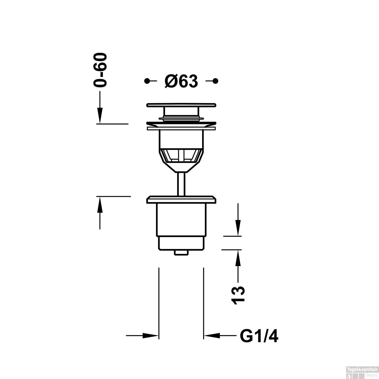 Afvoerplug Tres Complementos Clickwaste Zwart 4 Afvoerplug Tres Complementos Clickwaste Zwart - Afbeelding 2