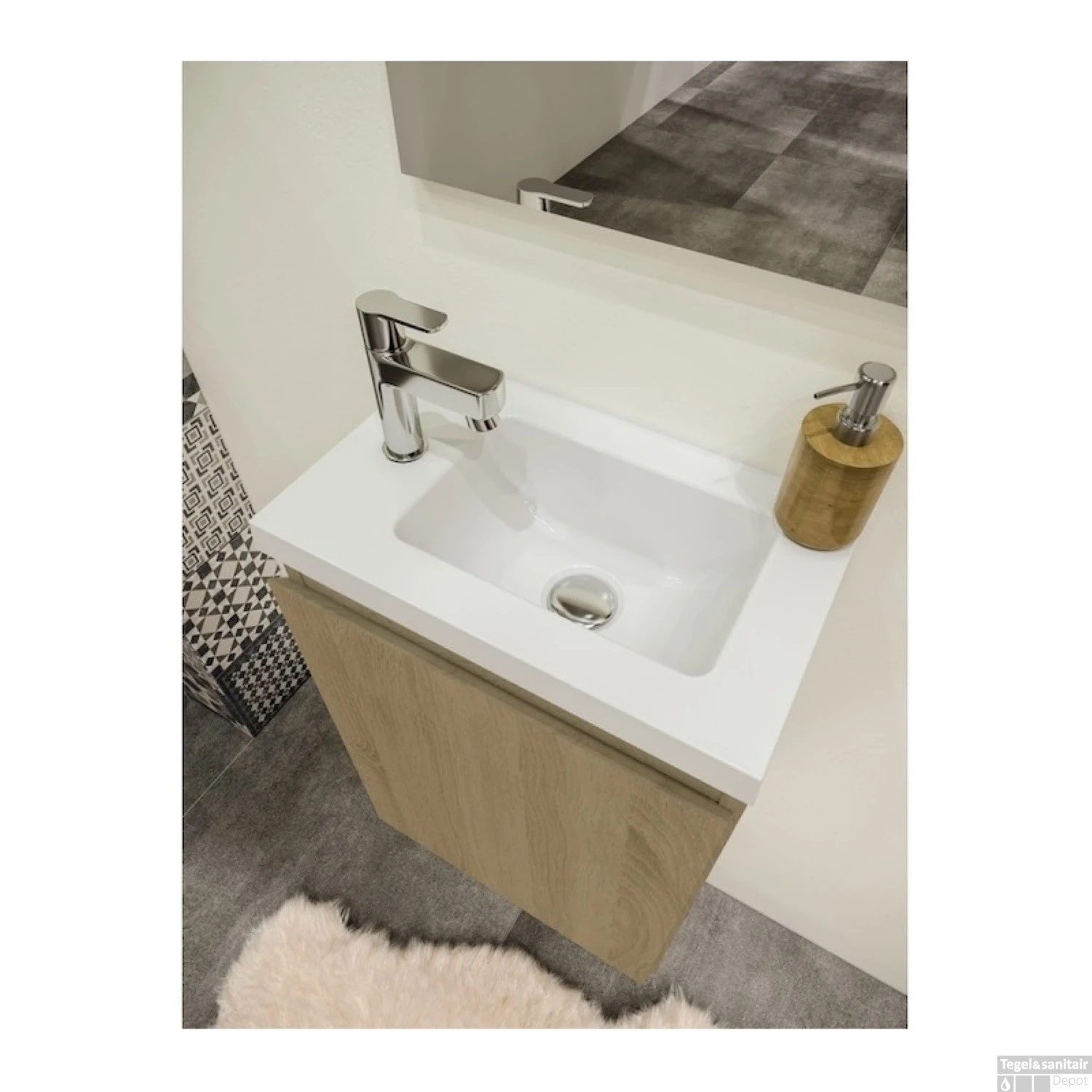 Fonteinset Allibert Porto Pack 40 Inclusief Spiegel Soft Close 40x51x25 Cm Hamilton Eiken 5 Fonteinset Allibert Porto Pack 40 Inclusief Spiegel Soft Close 40x51x25 Cm Hamilton Eiken - Afbeelding 3