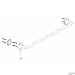 Handdoekrek Wiesbaden Alonzo Geborsteld Brons Koper 7 Handdoekrek Wiesbaden Alonzo Geborsteld Brons Koper -Goedkope Stijl Baden Winkel alonzo handdoekrek technische tekening