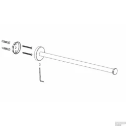 Handdoekrek Wiesbaden Alonzo 1-armig Geborsteld RVS -Goedkope Stijl Baden Winkel alonzo handdoekrek 1 armig technische tekening 2 3