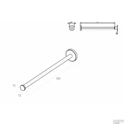 Handdoekrek Wiesbaden Alonzo 1-armig Geborsteld Messing 7 Handdoekrek Wiesbaden Alonzo 1-armig Geborsteld Messing -Goedkope Stijl Baden Winkel alonzo handdoekrek 1 armig technische tekening 3