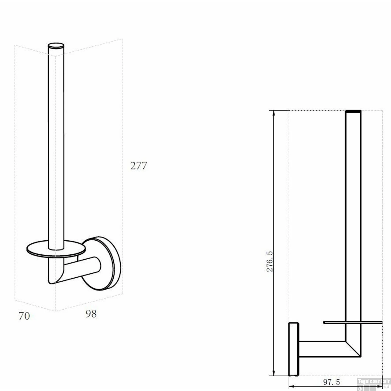 Reserverolhouder Wiesbaden Alonzo RVS Geborsteld Brons Koper 5 Reserverolhouder Wiesbaden Alonzo RVS Geborsteld Brons Koper - Afbeelding 3