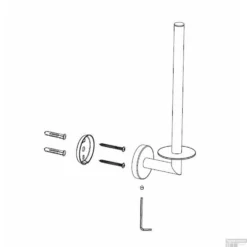 Reserverolhouder Wiesbaden Alonzo RVS Mat Zwart -Goedkope Stijl Baden Winkel alonzo reserverolhouder technische tekening 5