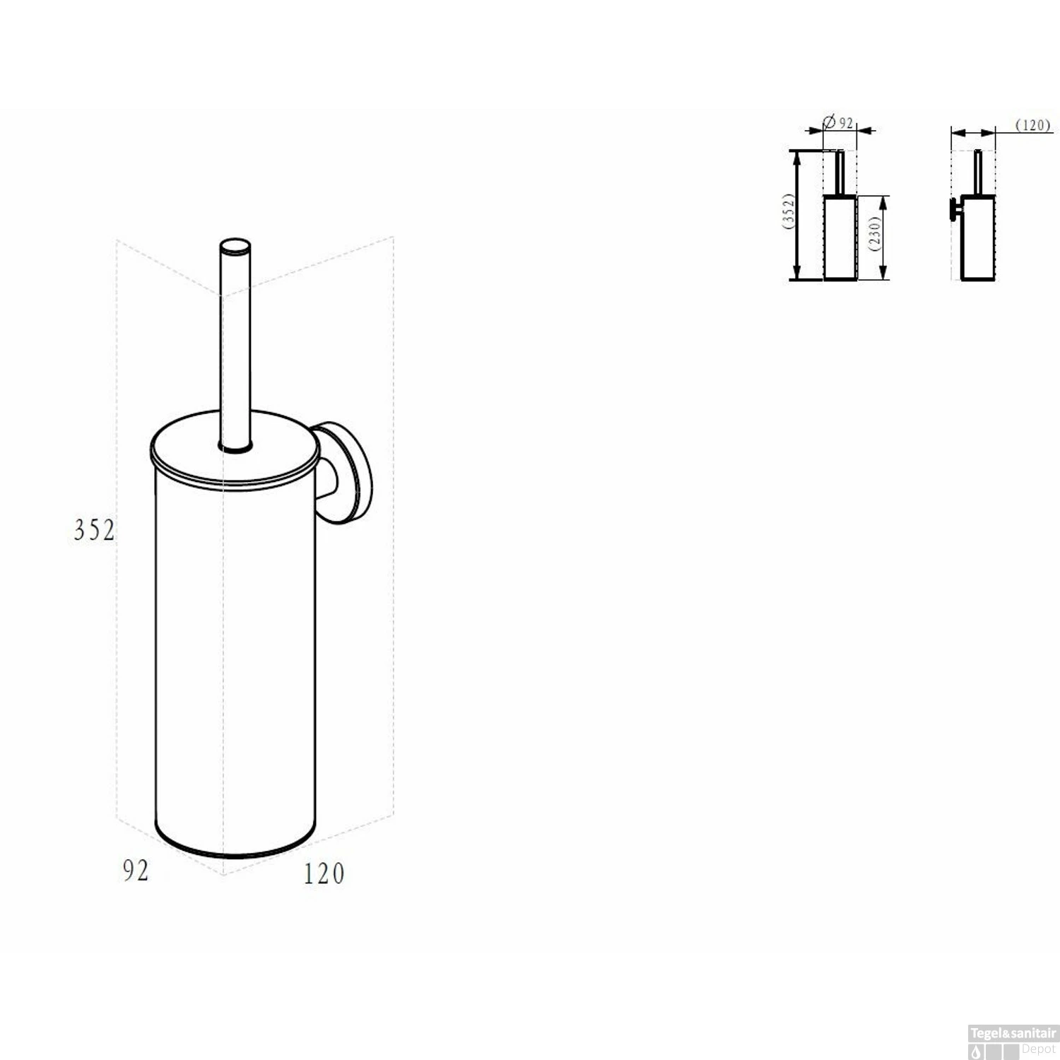 Toiletborstel Met Houder Wiesbaden Alonzo Geborsteld RVS 4 Toiletborstel Met Houder Wiesbaden Alonzo Geborsteld RVS - Afbeelding 2