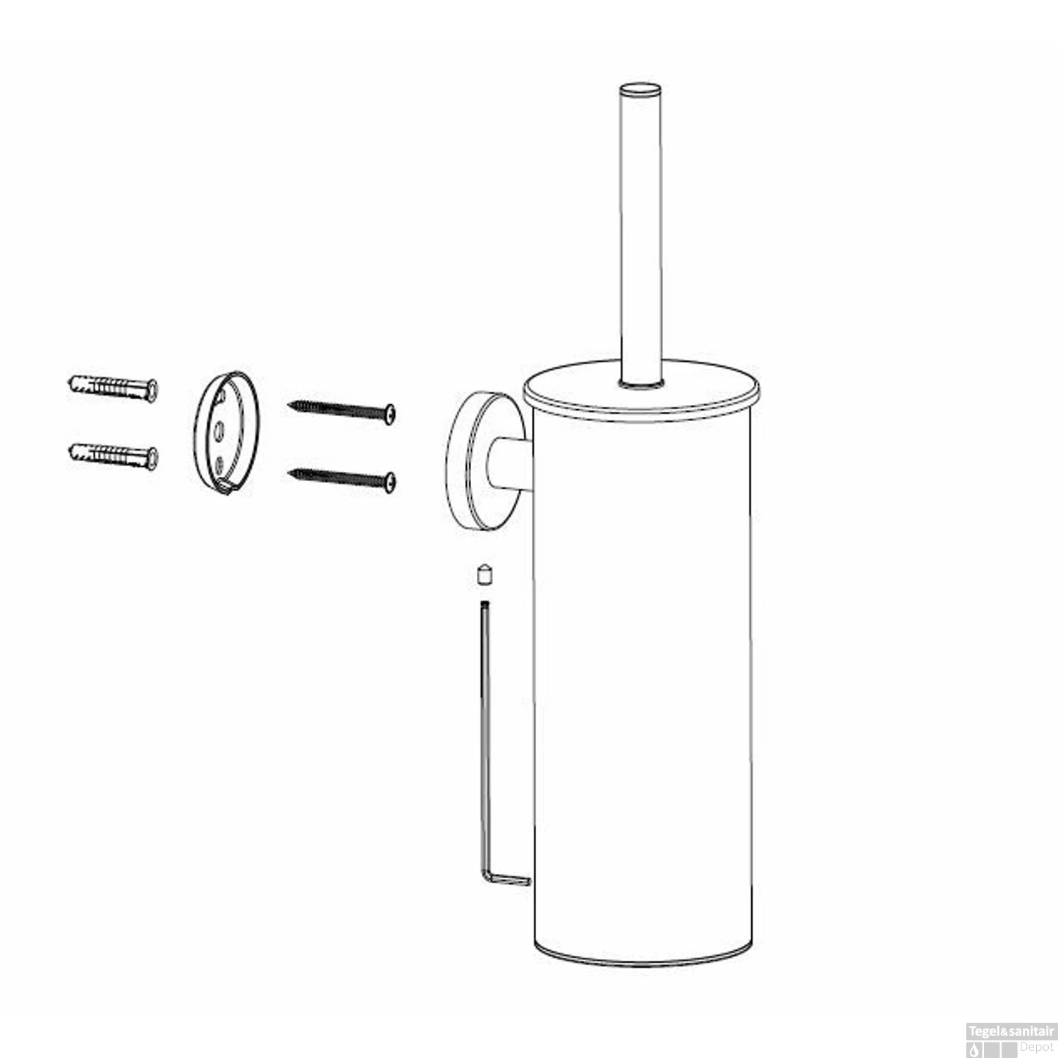 Toiletborstel Met Houder Wiesbaden Alonzo Geborsteld RVS 5 Toiletborstel Met Houder Wiesbaden Alonzo Geborsteld RVS - Afbeelding 3