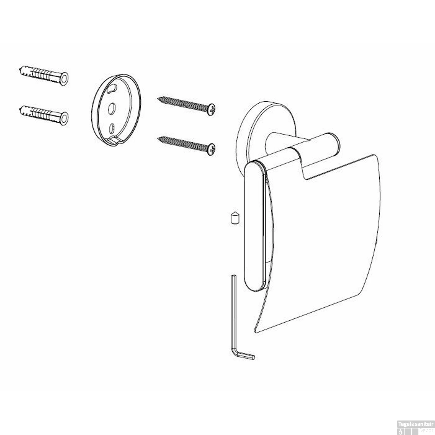 Toiletrolhouder Wiesbaden Alonzo Met Klep Chroom 5 Toiletrolhouder Wiesbaden Alonzo Met Klep Chroom - Afbeelding 3