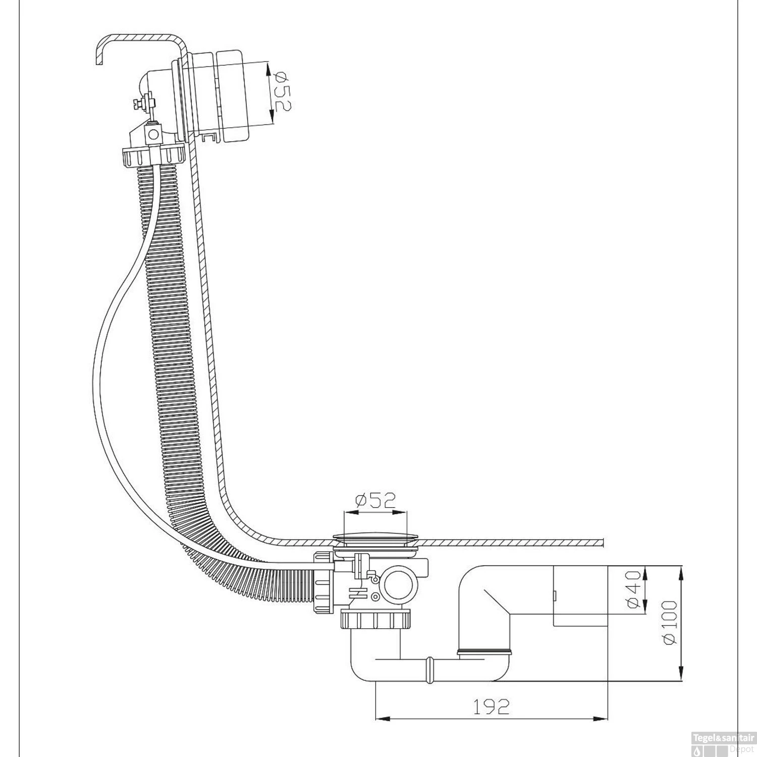 Luxe Badafvoer- En Vulcombinatie Xenz Geborsteld Grafiet 4 Luxe Badafvoer- En Vulcombinatie Xenz Geborsteld Grafiet - Afbeelding 2