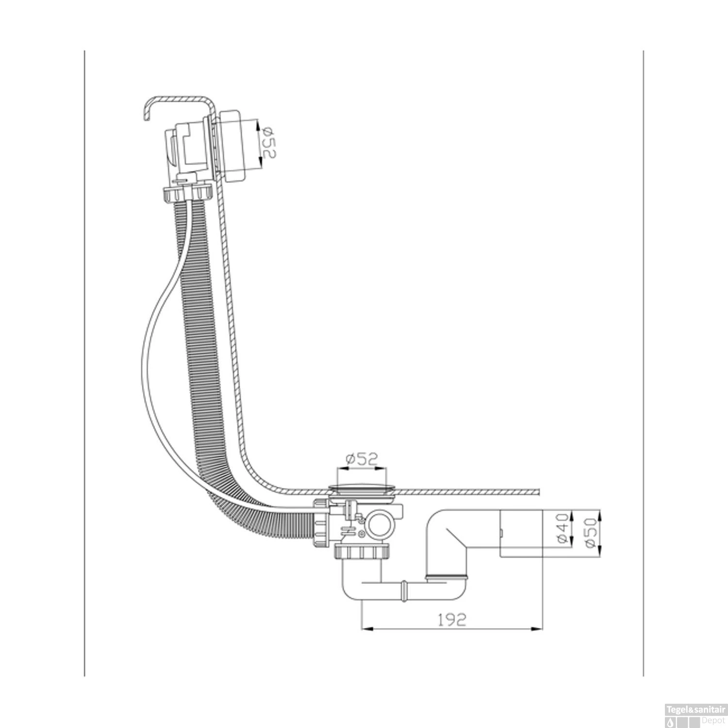 Badafvoer-overloopcombinatie Xenz Chroom 4 Badafvoer-overloopcombinatie Xenz Chroom - Afbeelding 2