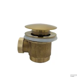 Badafvoer Boss & Wessing Clickwaste 5/4 Voor Vrijstaand Bad Geborsteld Messing Goud