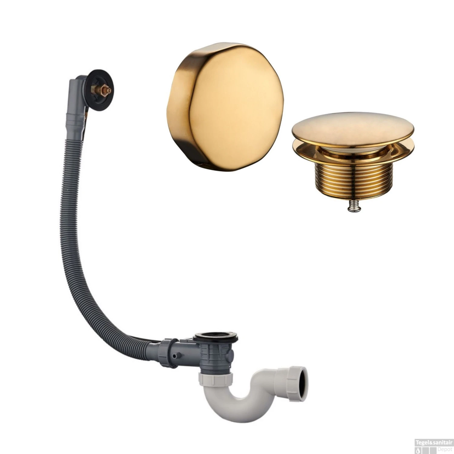 Badafvoer Met Overloopcombinatie Wiesbaden Geborsteld Messing Goud 9 Badafvoer Met Overloopcombinatie Wiesbaden Geborsteld Messing Goud - Afbeelding 7