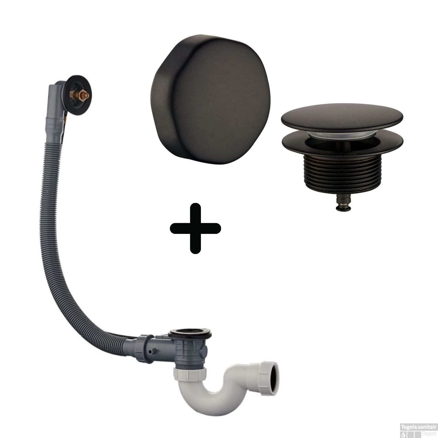 Badafvoer Met Overloopcombinatie Wiesbaden Mat Zwart 3 Badafvoer Met Overloopcombinatie Wiesbaden Mat Zwart