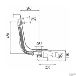 Badafvoer Overloopcombinatie Wisa 57,5 Cm -Goedkope Stijl Baden Winkel badafvoer overloopcombinatie wisa 57 5 cm tech