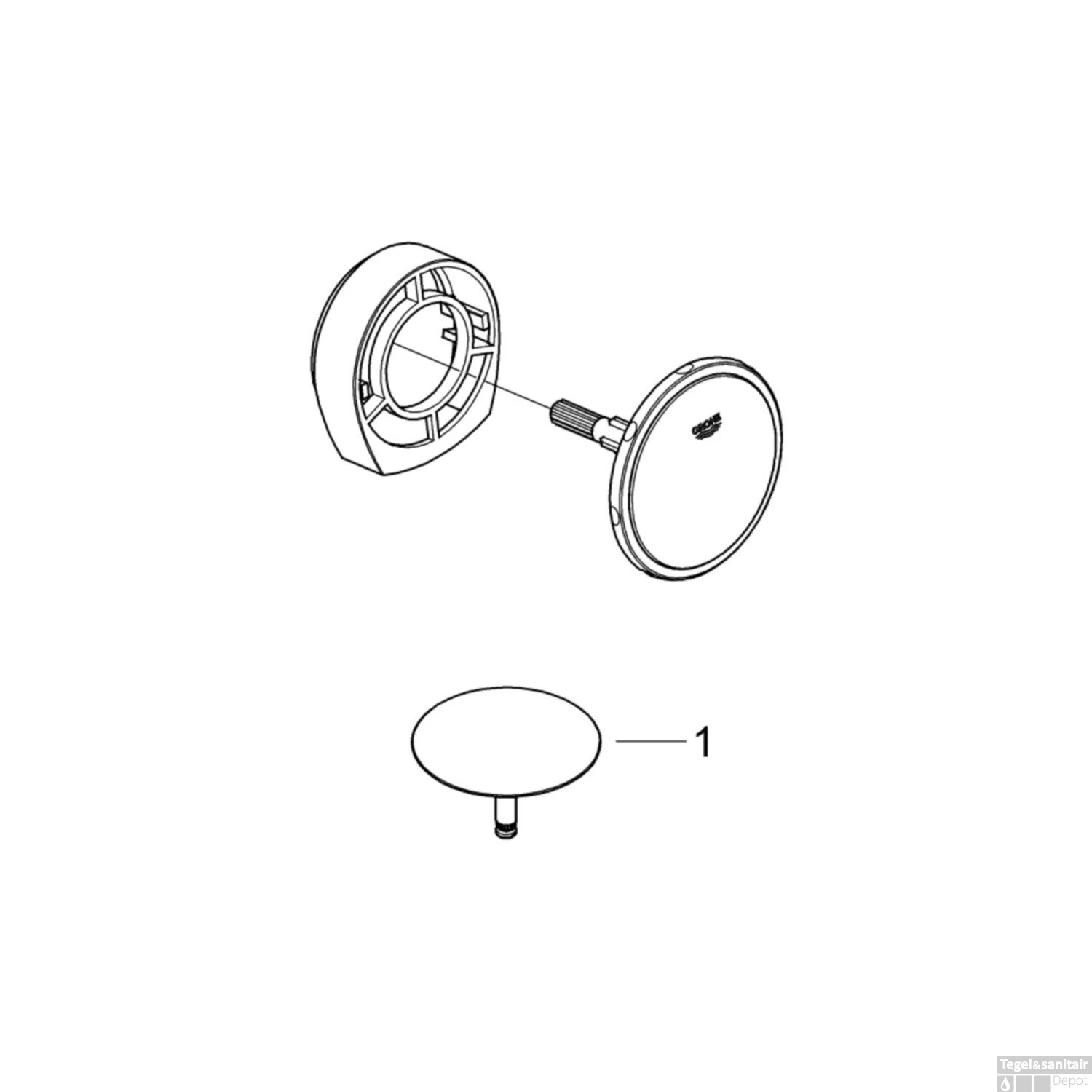 Badafvoercombinatie Grohe Others Supersteel (excl. Inbouwdeel) 6 Badafvoercombinatie Grohe Others Supersteel (excl. Inbouwdeel) - Afbeelding 4