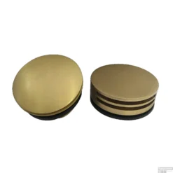 Badafvoerplug Set Boss & Wessing Tbv Badoverloopcombinatie Met Vulfunctie Rond Geborsteld Messing Goud