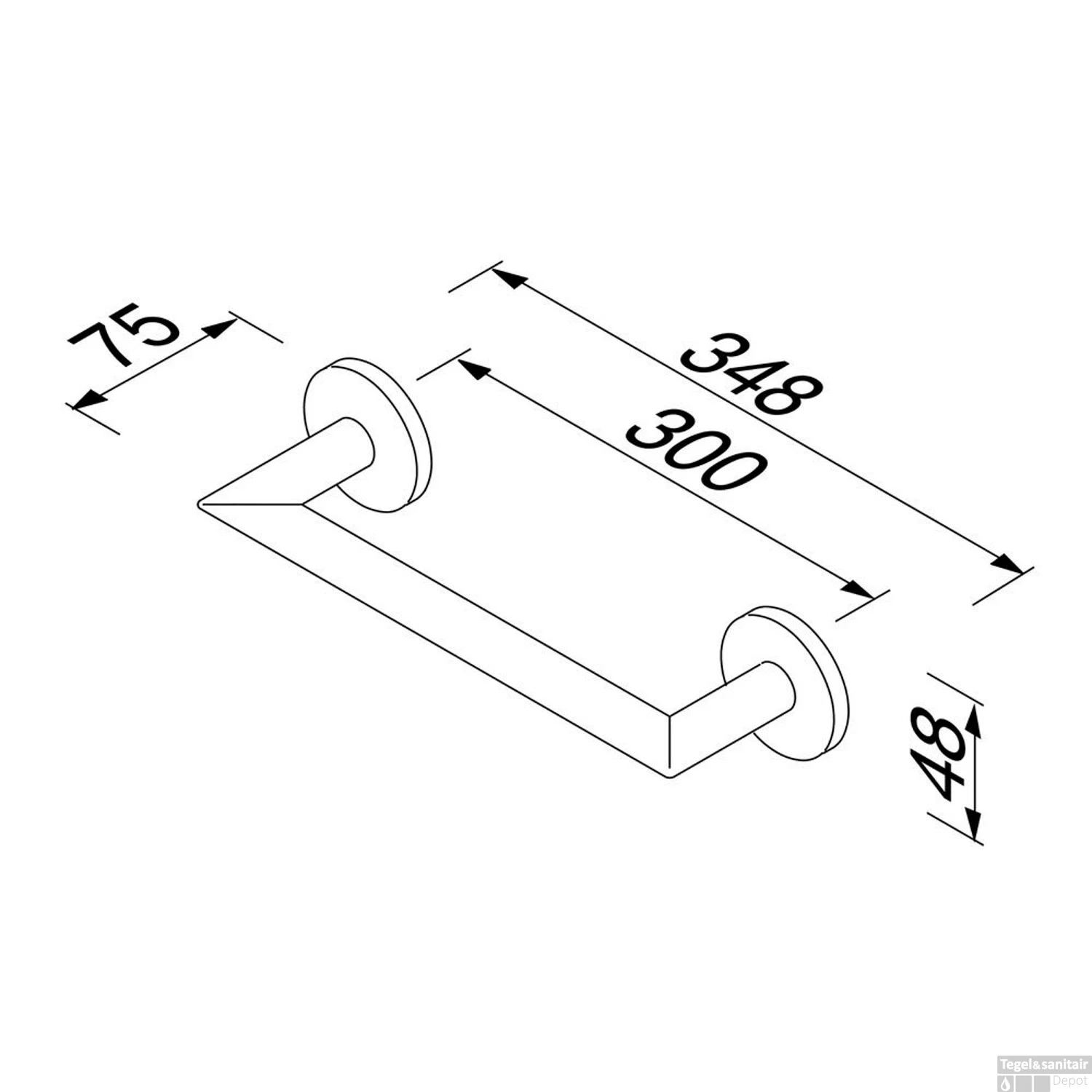 Badgreep Geesa Nemox 30 Cm Hoekig RVS 6 Badgreep Geesa Nemox 30 Cm Hoekig RVS - Afbeelding 4